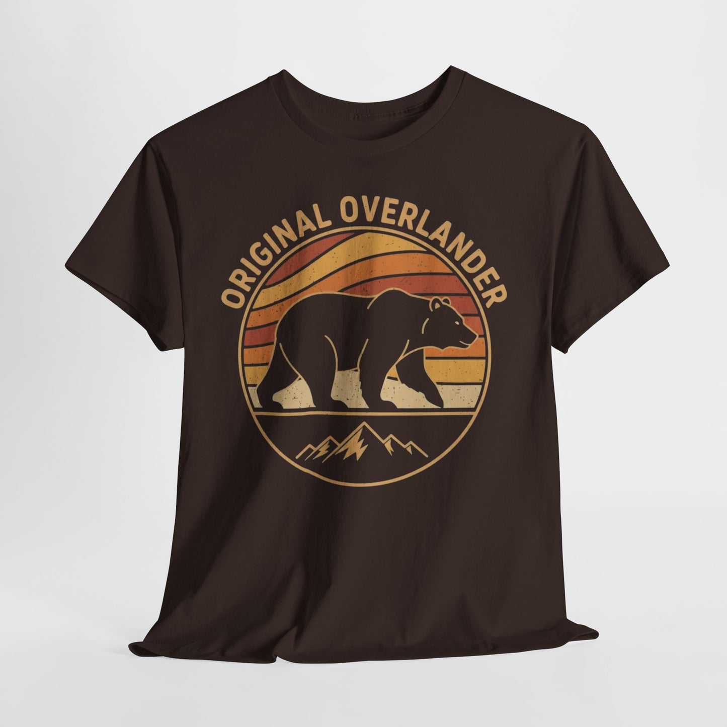 Original Overlander Retro Bear T-Shirt | 1970s Vintage Sunset Adventure Tee