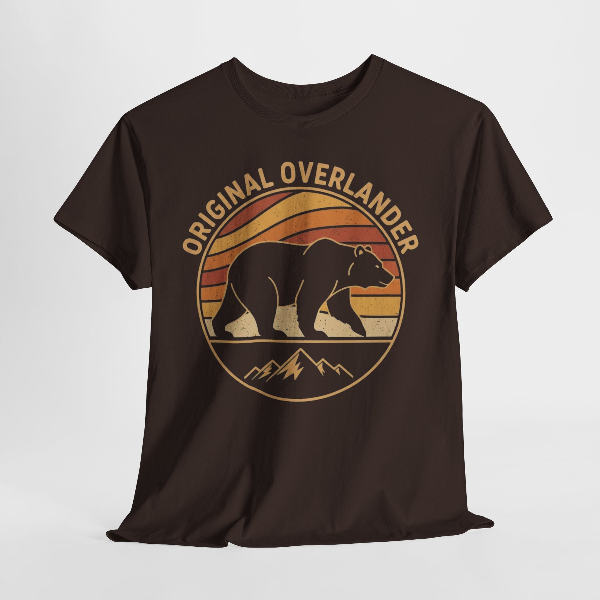 Original Overlander Retro Bear T-Shirt | 1970s Vintage Sunset Adventure Tee