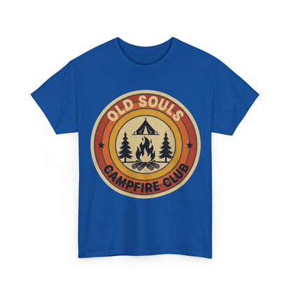 Old Souls Campfire Club Retro T-Shirt | Vintage Sunset Camping Tee