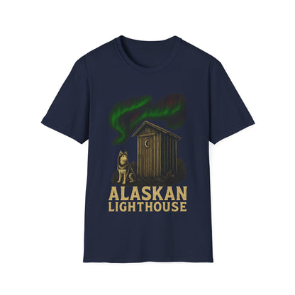 Alaskan Lighthouse Funny Northern Lights Wolf T-Shirt