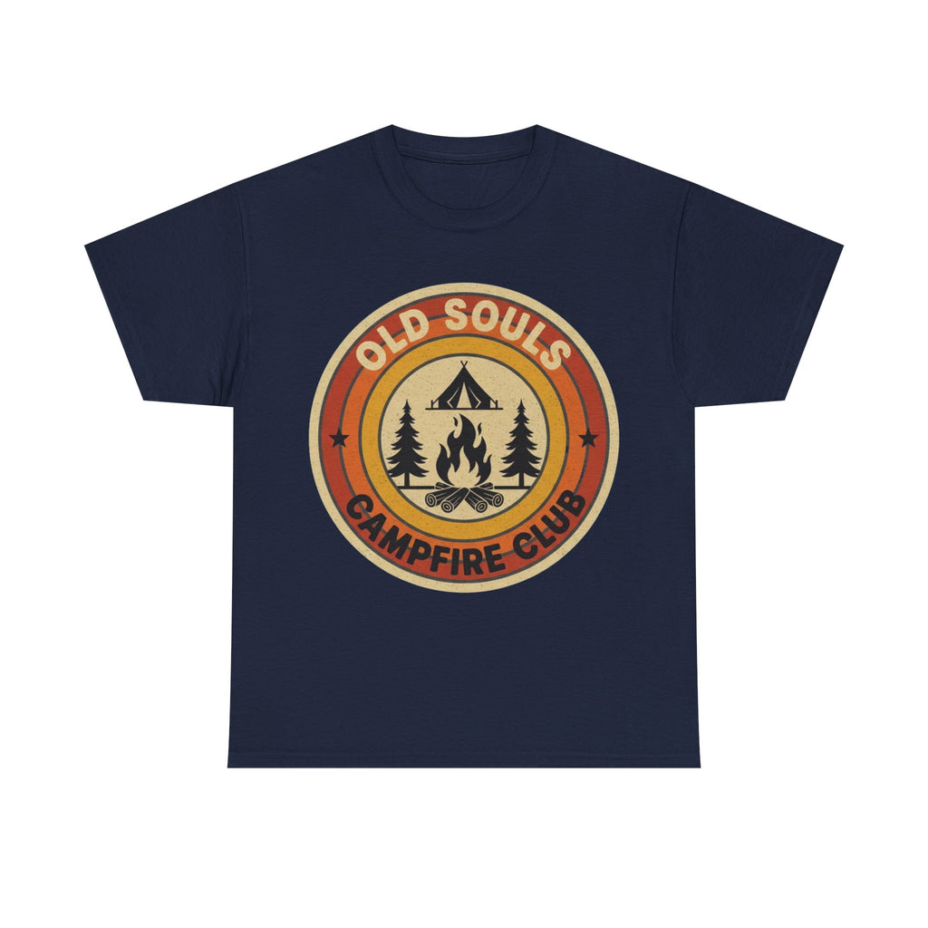 Old Souls Campfire Club Retro T-Shirt | Vintage Sunset Camping Tee