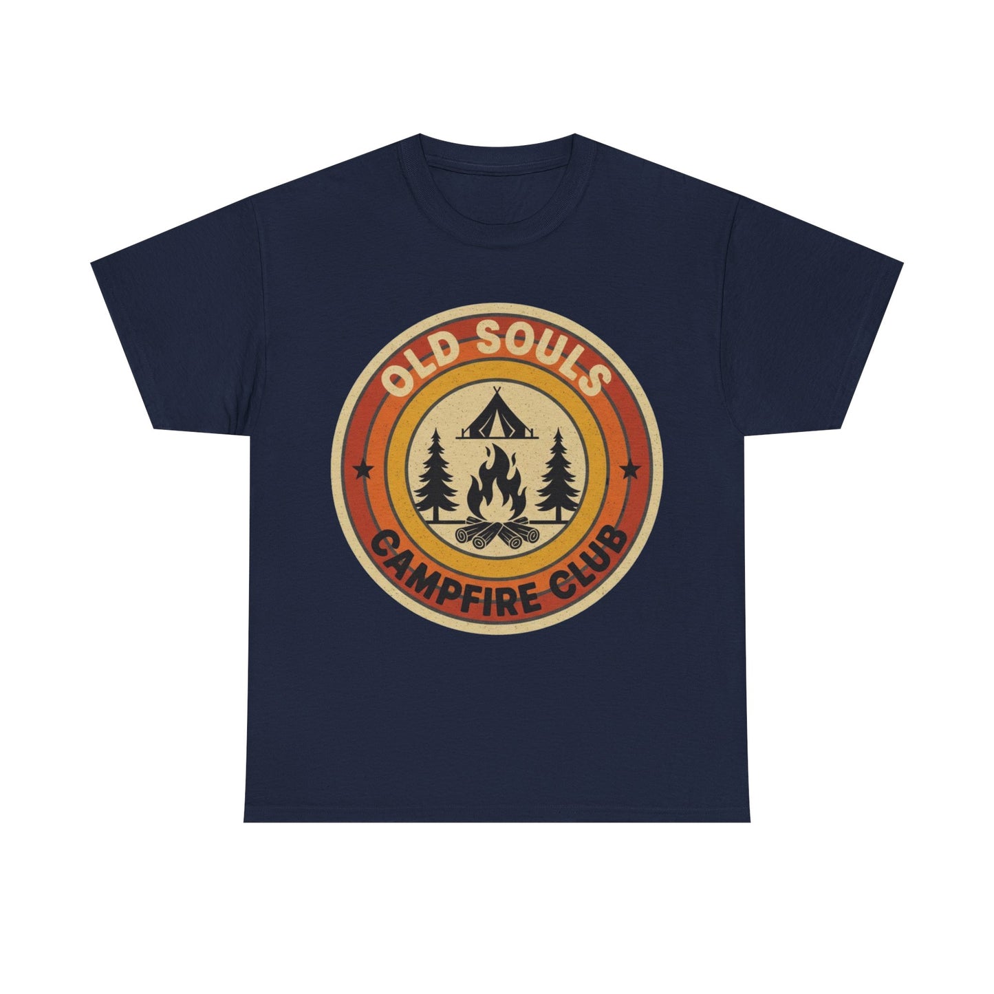 Old Souls Campfire Club Retro T-Shirt | Vintage Sunset Camping Tee