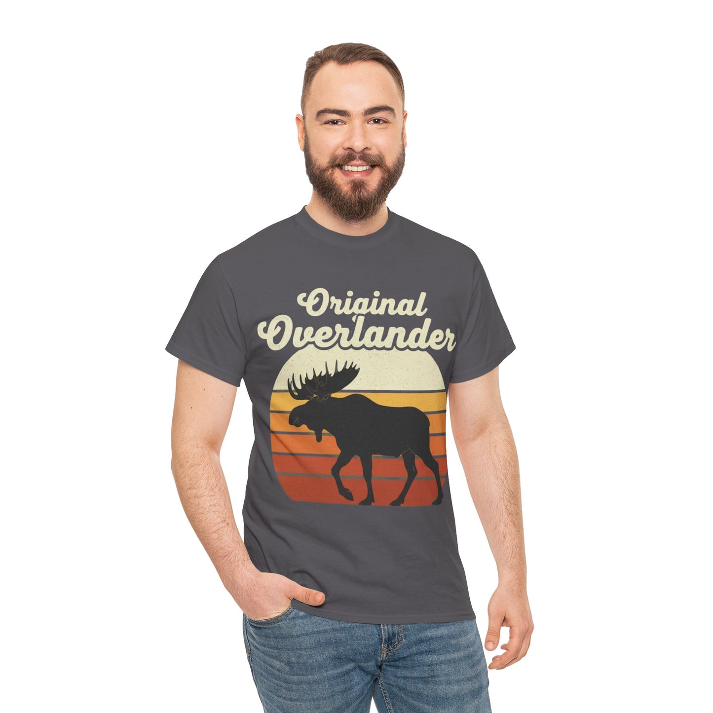 Original Overlander Moose T-Shirt | Retro 1970s Sunset Wilderness Tee