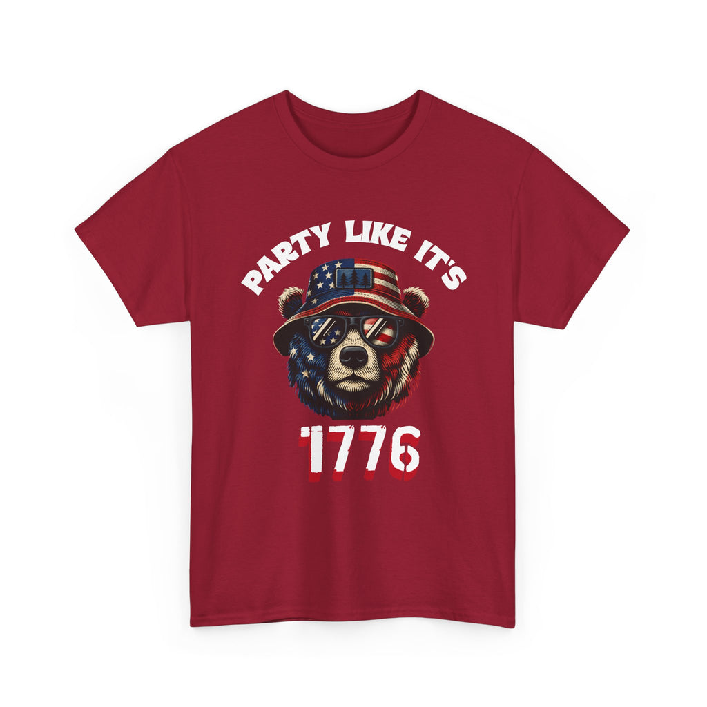 Party Like It's 1776 Patriotic Bear T-Shirt — 4th of July Summer Tee