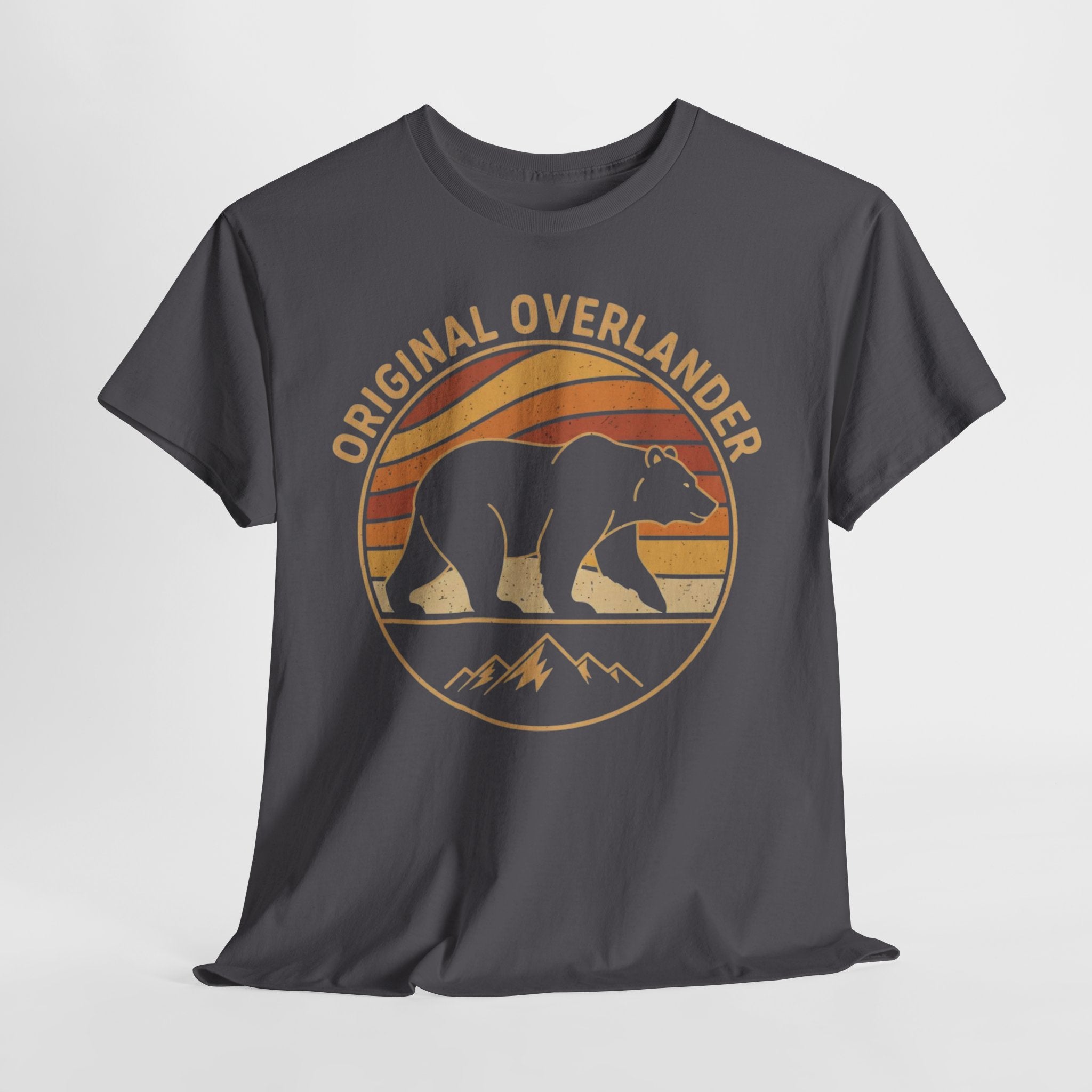 Original Overlander Retro Bear T-Shirt | 1970s Vintage Sunset Adventure Tee