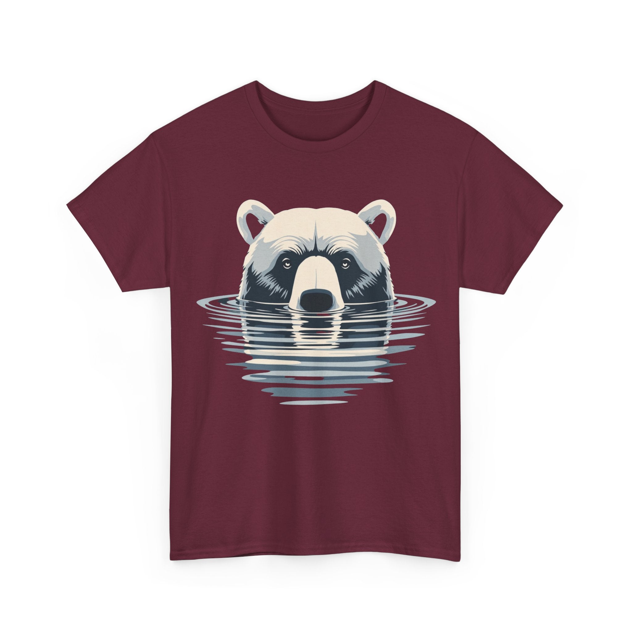Bear in Water Graphic Tee – Gildan 5000 Heavy Cotton Shirt