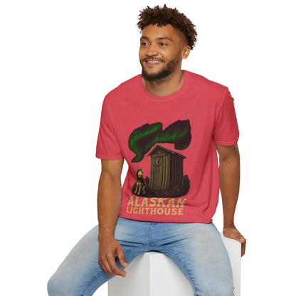 Alaskan Lighthouse Funny Northern Lights Wolf T-Shirt