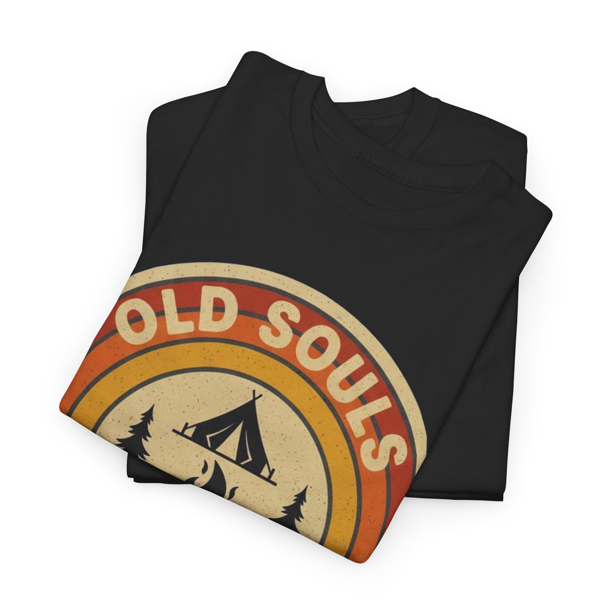 Old Souls Campfire Club Retro T-Shirt | Vintage Sunset Camping Tee