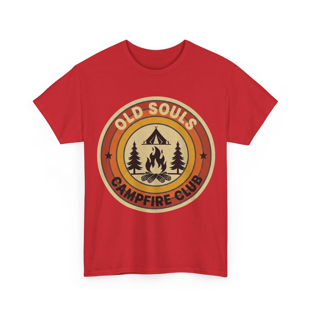 Old Souls Campfire Club Retro T-Shirt | Vintage Sunset Camping Tee