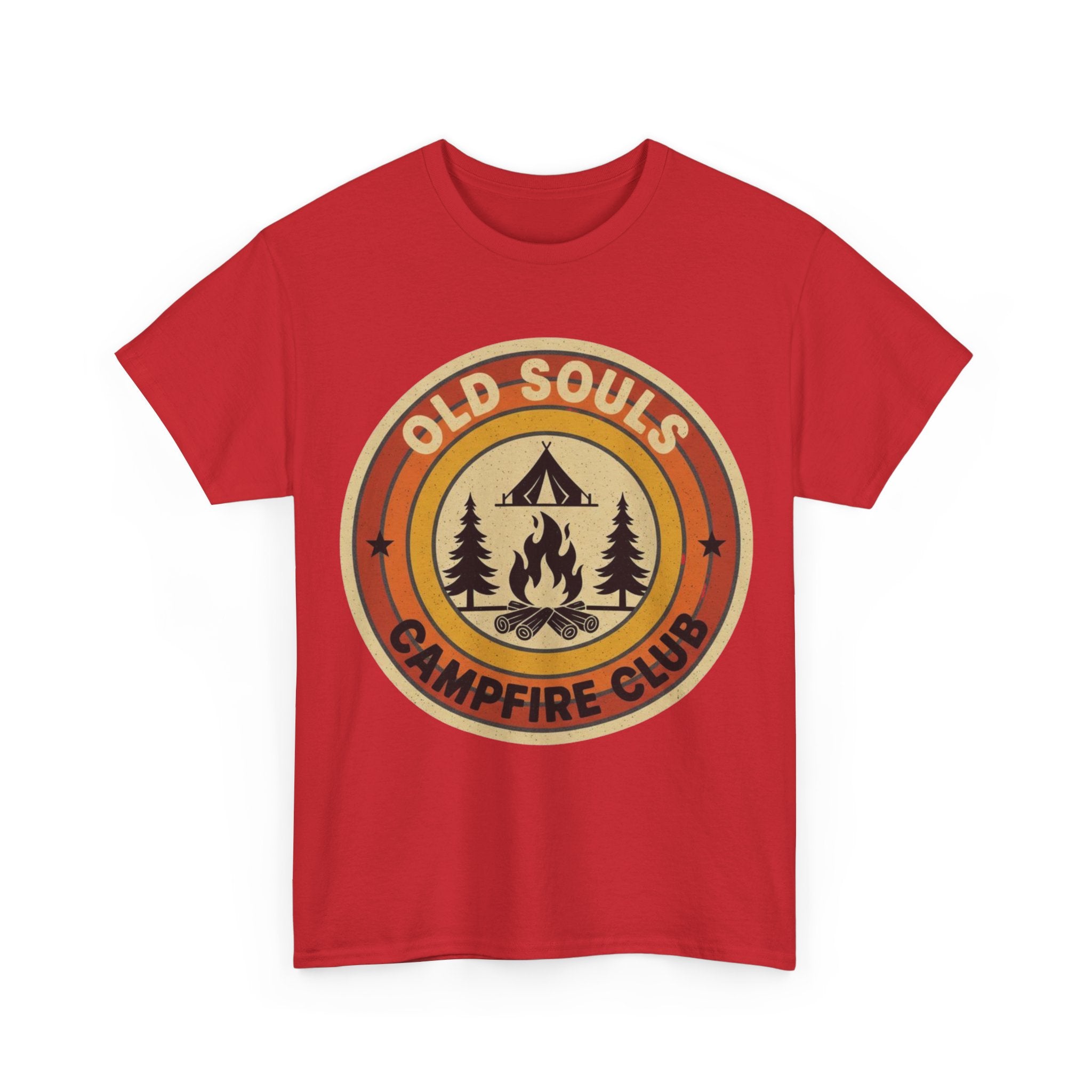 Old Souls Campfire Club Retro T-Shirt | Vintage Sunset Camping Tee
