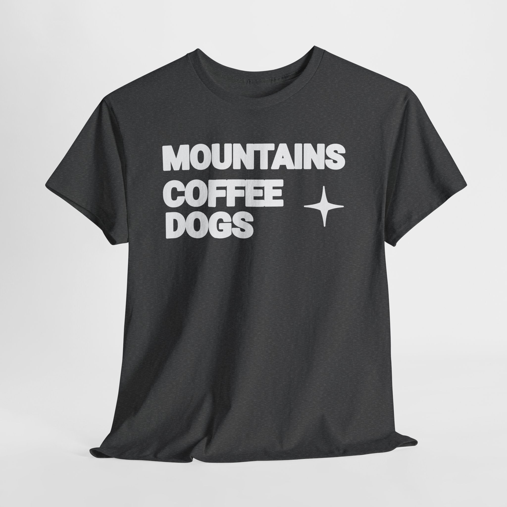 Mountains. Coffee. Dogs. – Comfort Collection Tee