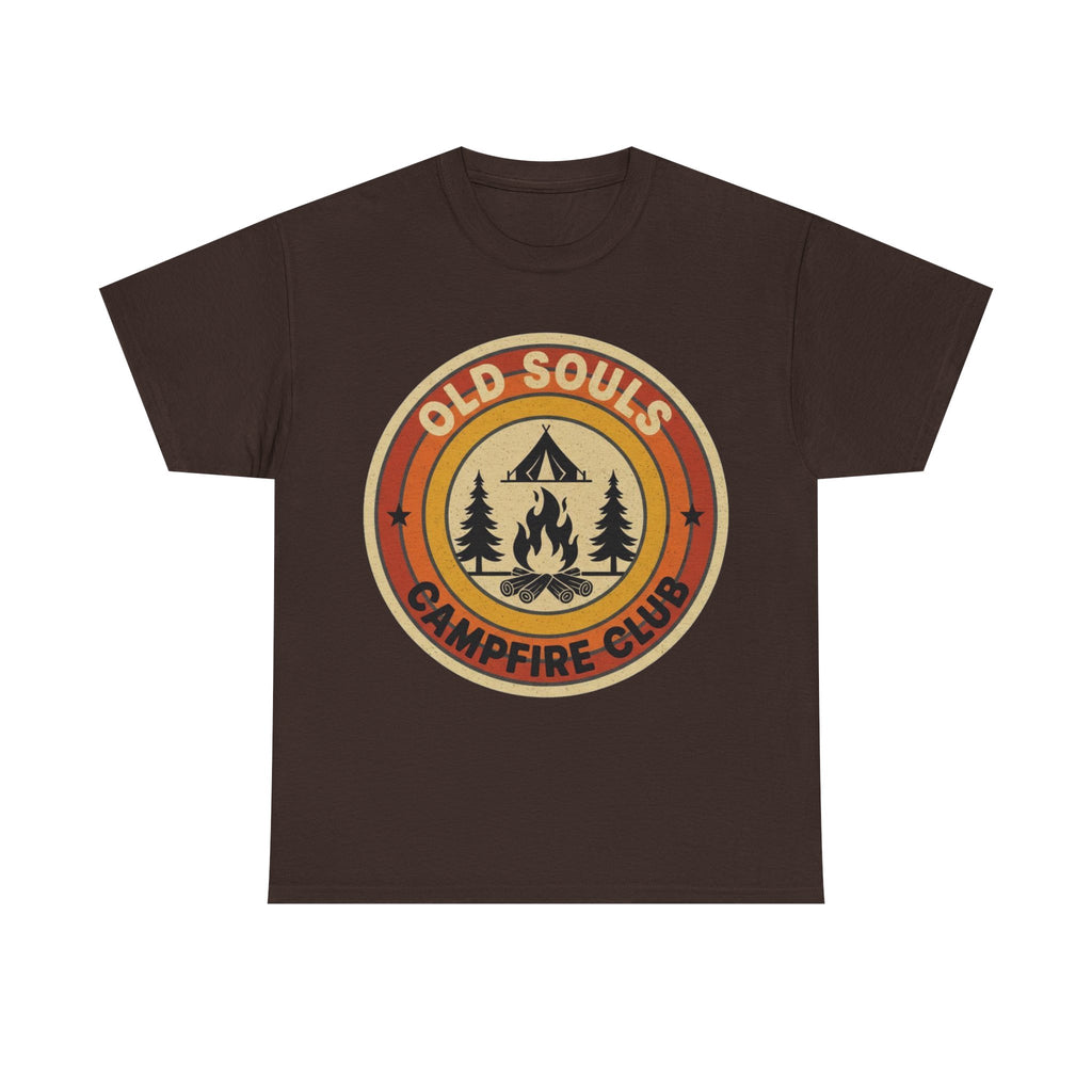 Old Souls Campfire Club Retro T-Shirt | Vintage Sunset Camping Tee
