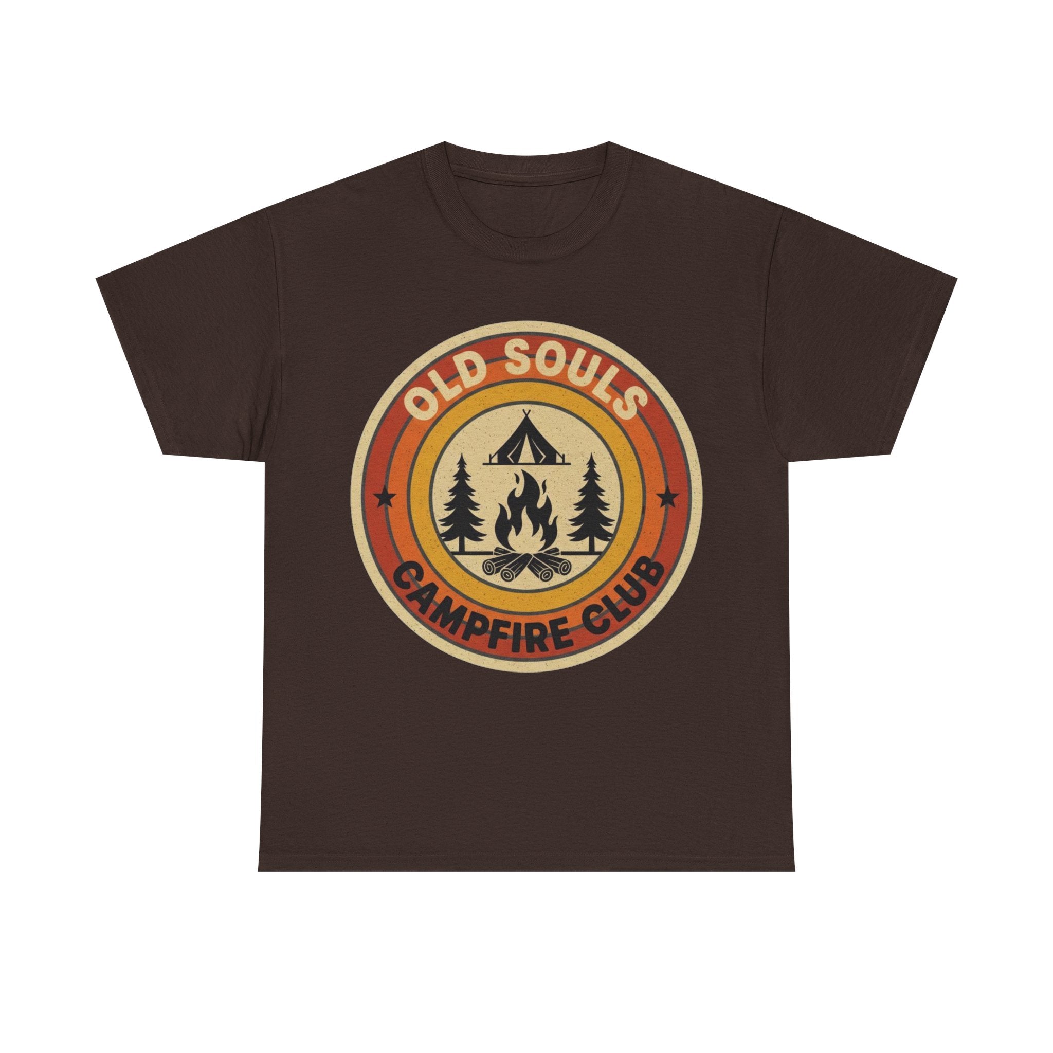 Old Souls Campfire Club Retro T-Shirt | Vintage Sunset Camping Tee
