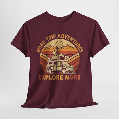 Road Trip Adventures – Explore More Retro Camper Tee