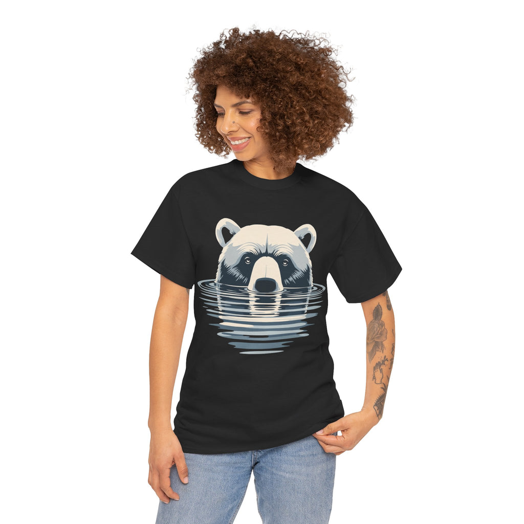 Bear in Water Graphic Tee – Gildan 5000 Heavy Cotton Shirt