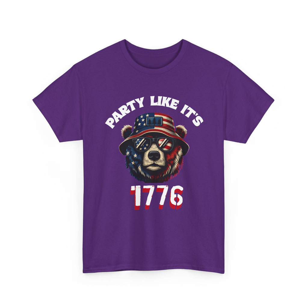 Party Like It's 1776 Patriotic Bear T-Shirt — 4th of July Summer Tee