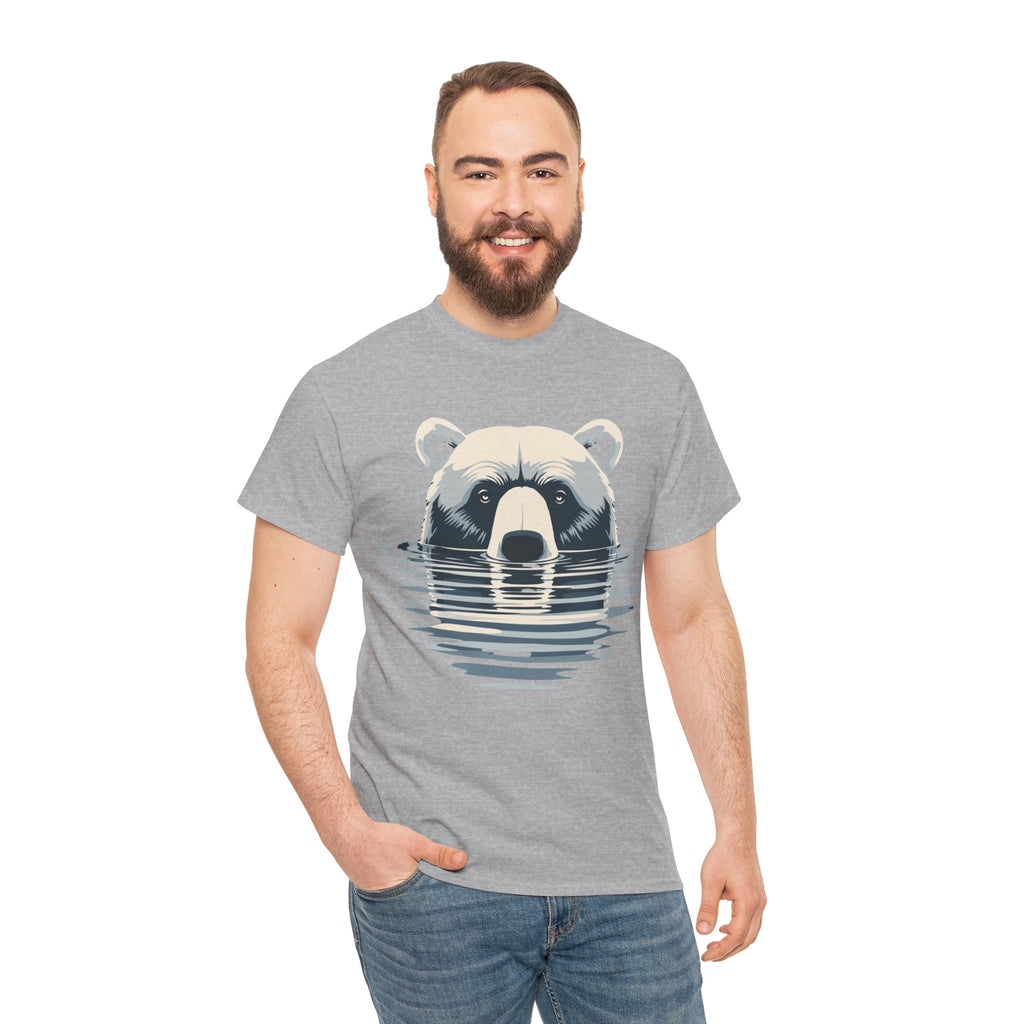 Bear in Water Graphic Tee – Gildan 5000 Heavy Cotton Shirt