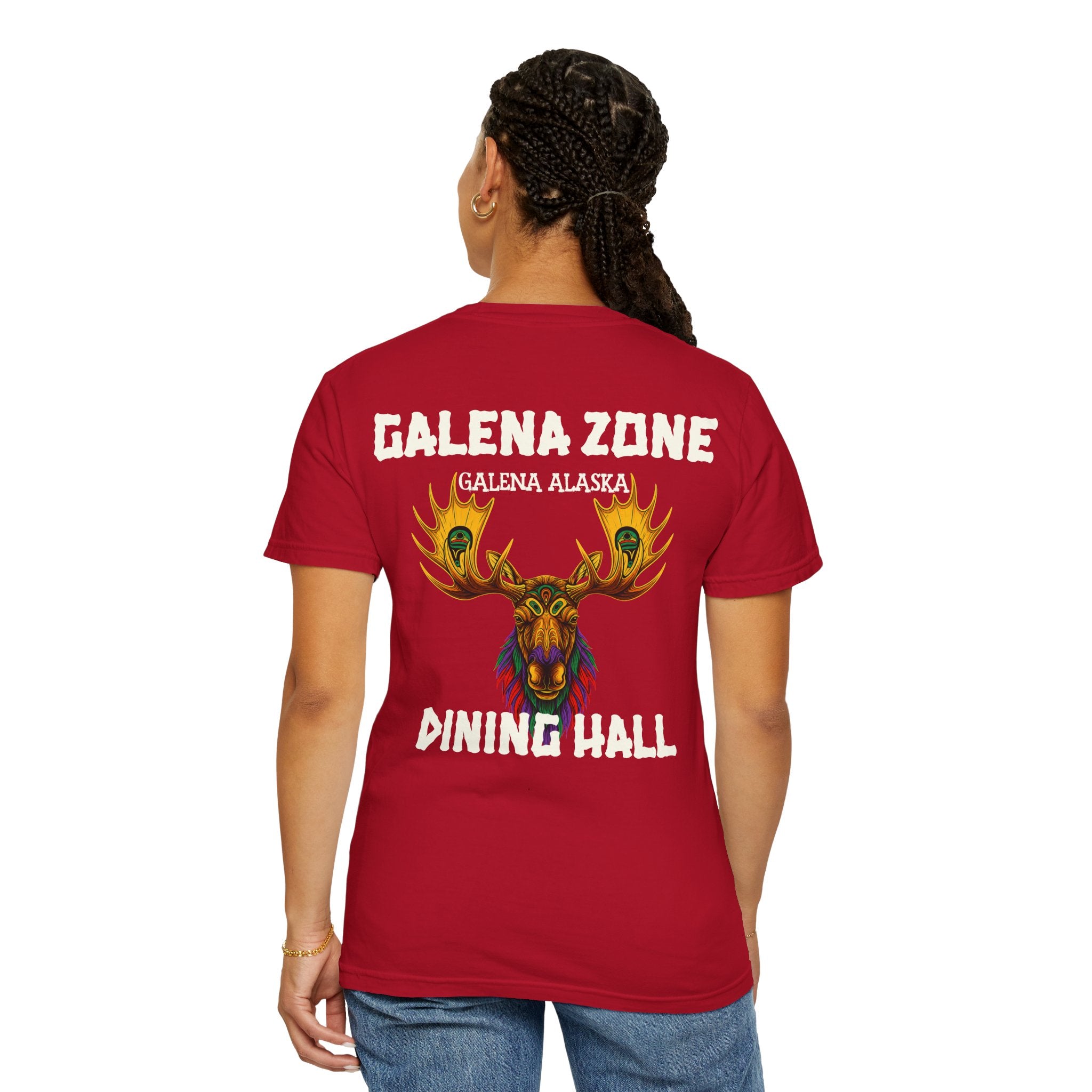 Galena Zone Dining Hall T-Shirt — Alaska Moose Graphic Tee