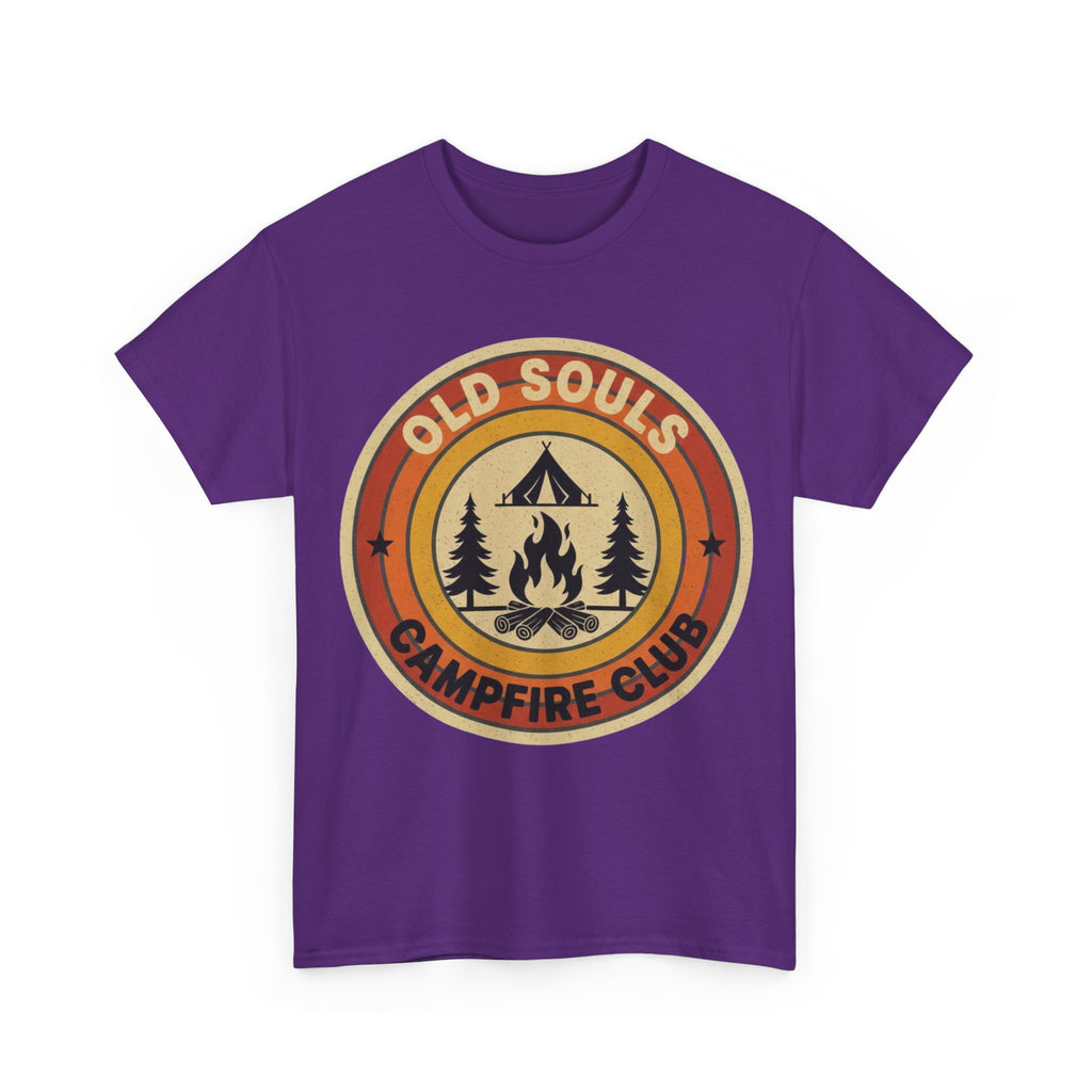 Old Souls Campfire Club Retro T-Shirt | Vintage Sunset Camping Tee