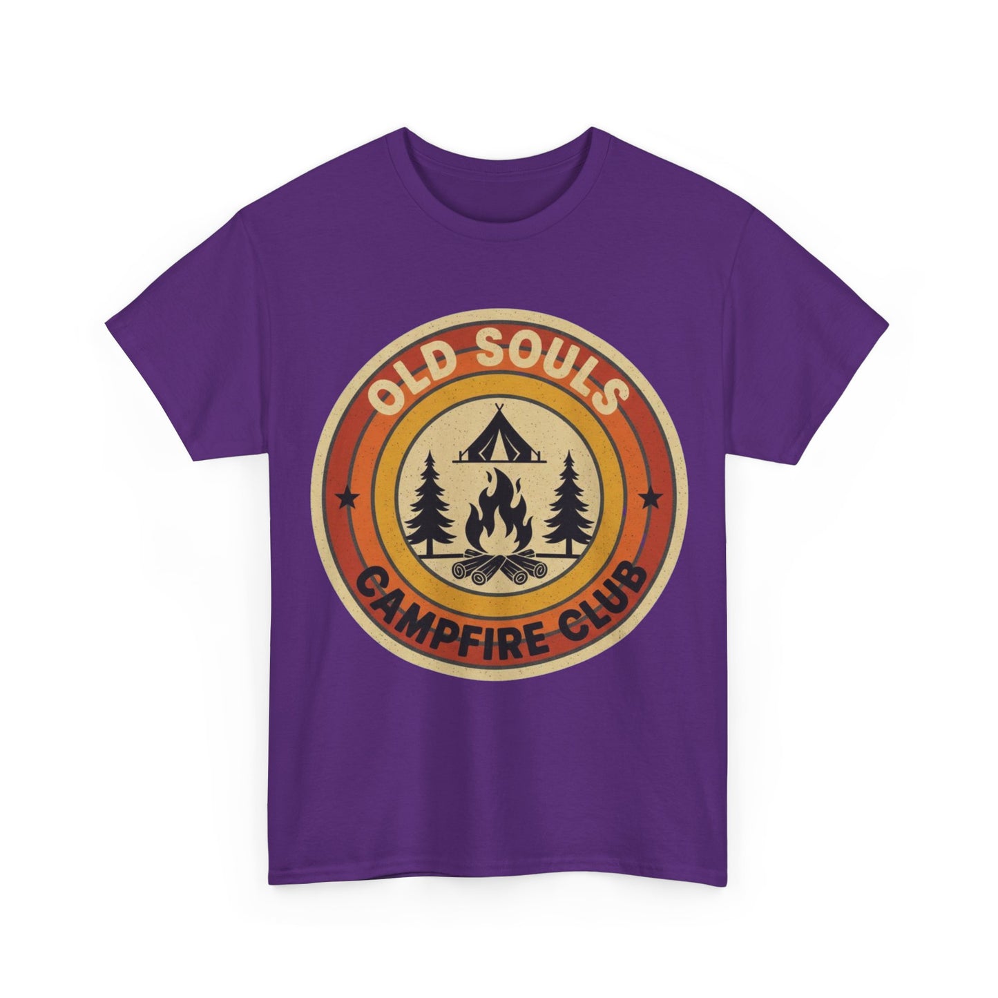 Old Souls Campfire Club Retro T-Shirt | Vintage Sunset Camping Tee