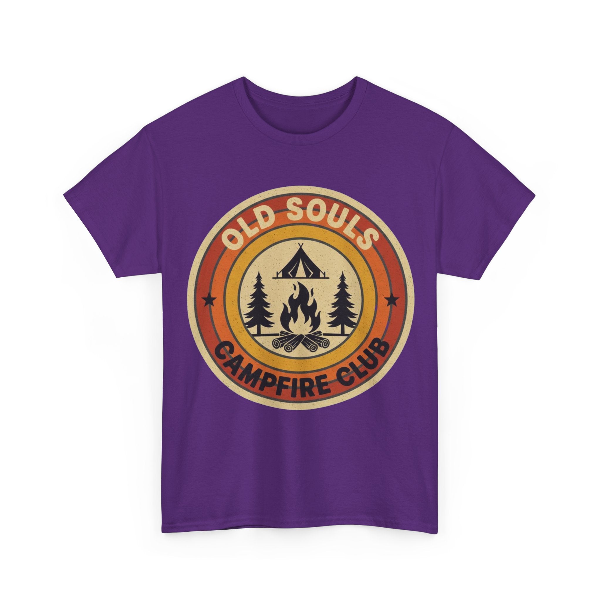 Old Souls Campfire Club Retro T-Shirt | Vintage Sunset Camping Tee