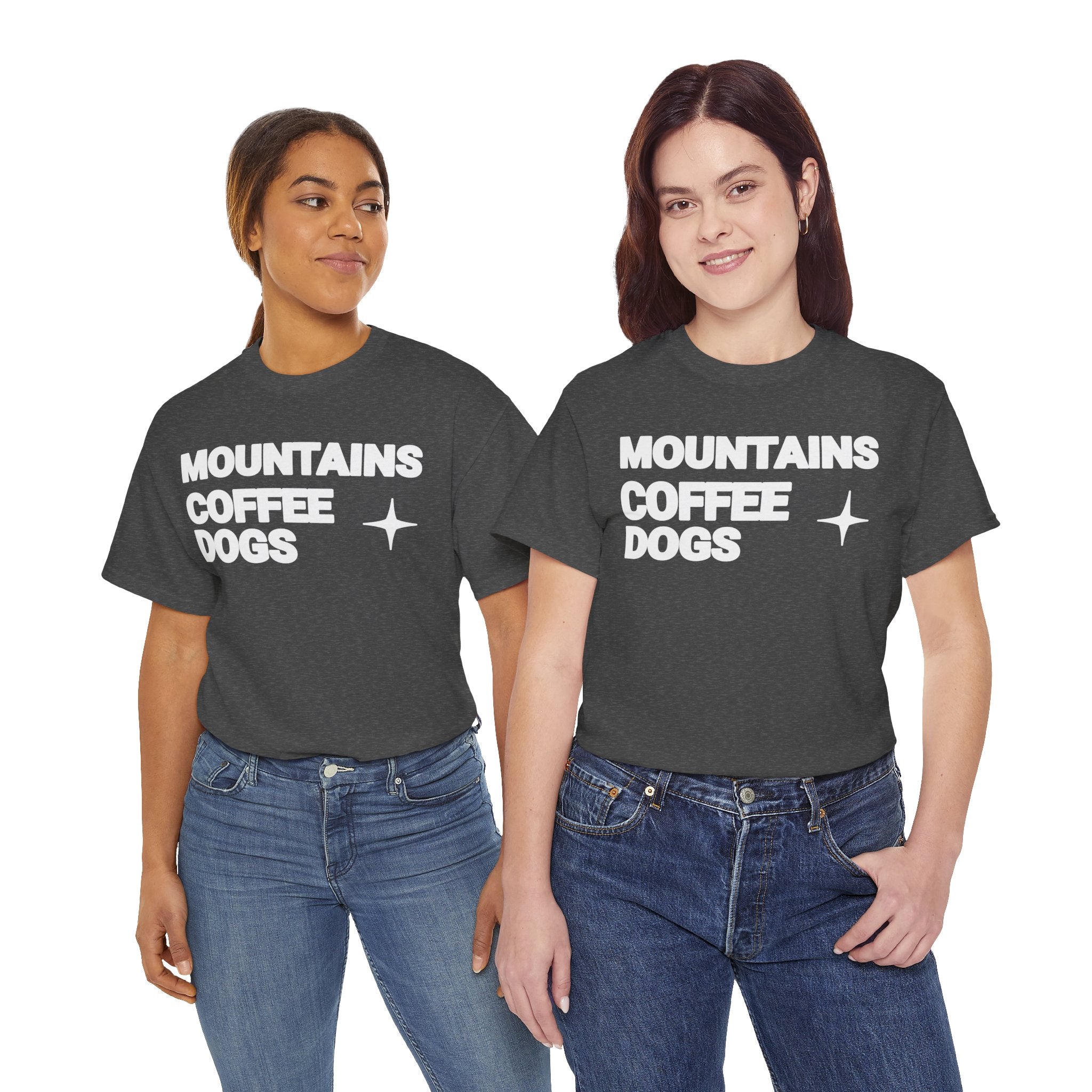 Mountains. Coffee. Dogs. – Comfort Collection Tee