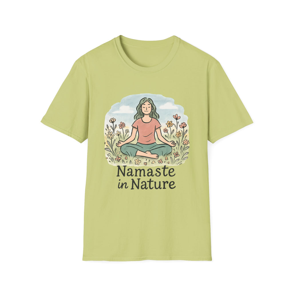 Namaste in Nature T-Shirt – Peaceful Meditation Floral Tee
