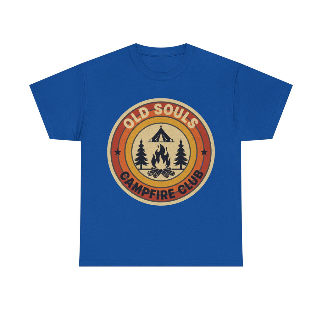 Old Souls Campfire Club Retro T-Shirt | Vintage Sunset Camping Tee