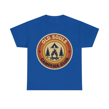 Old Souls Campfire Club Retro T-Shirt | Vintage Sunset Camping Tee