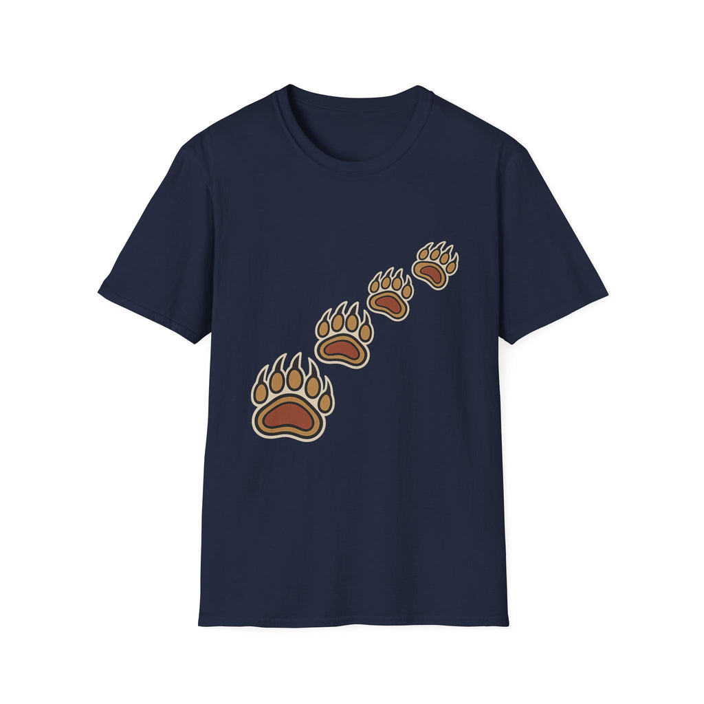 Bear Tracks T-Shirt – Wilderness Paw Print Trail Design