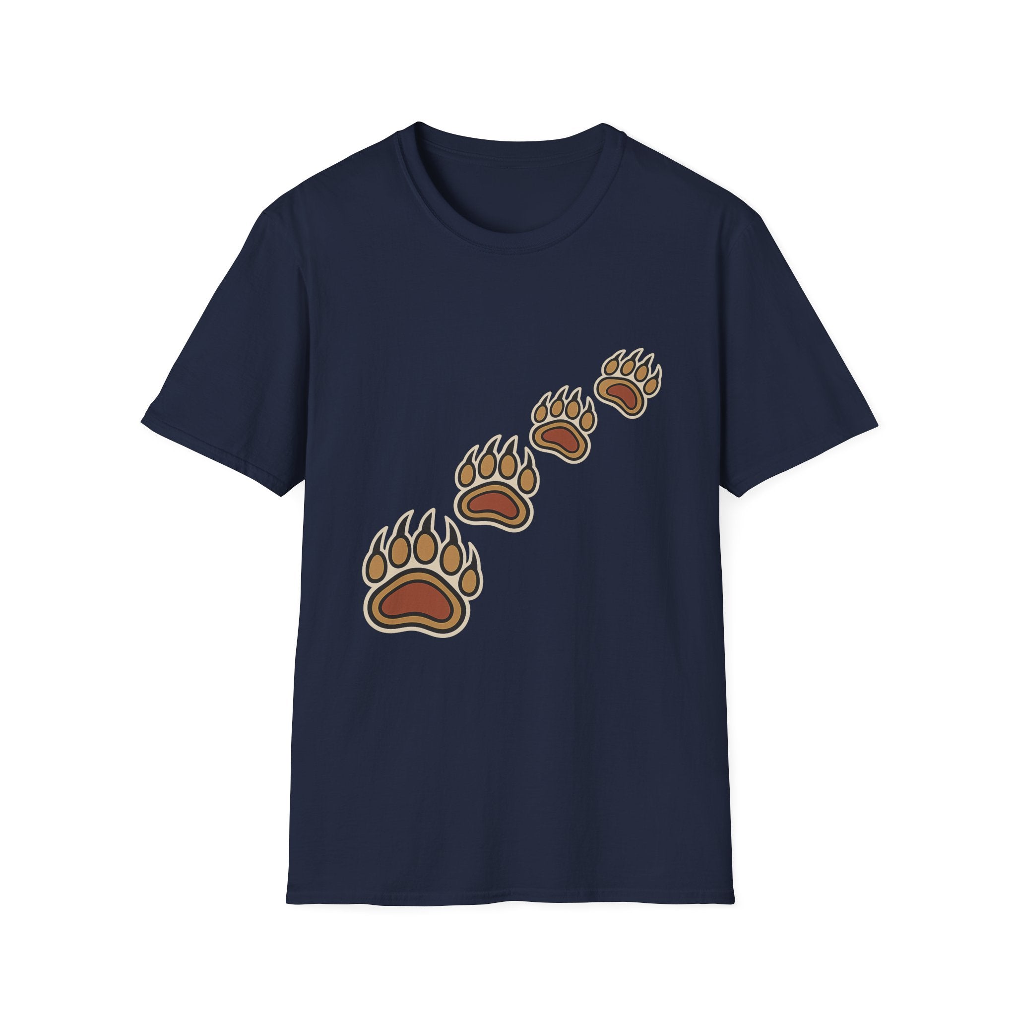 Bear Tracks T-Shirt – Wilderness Paw Print Trail Design