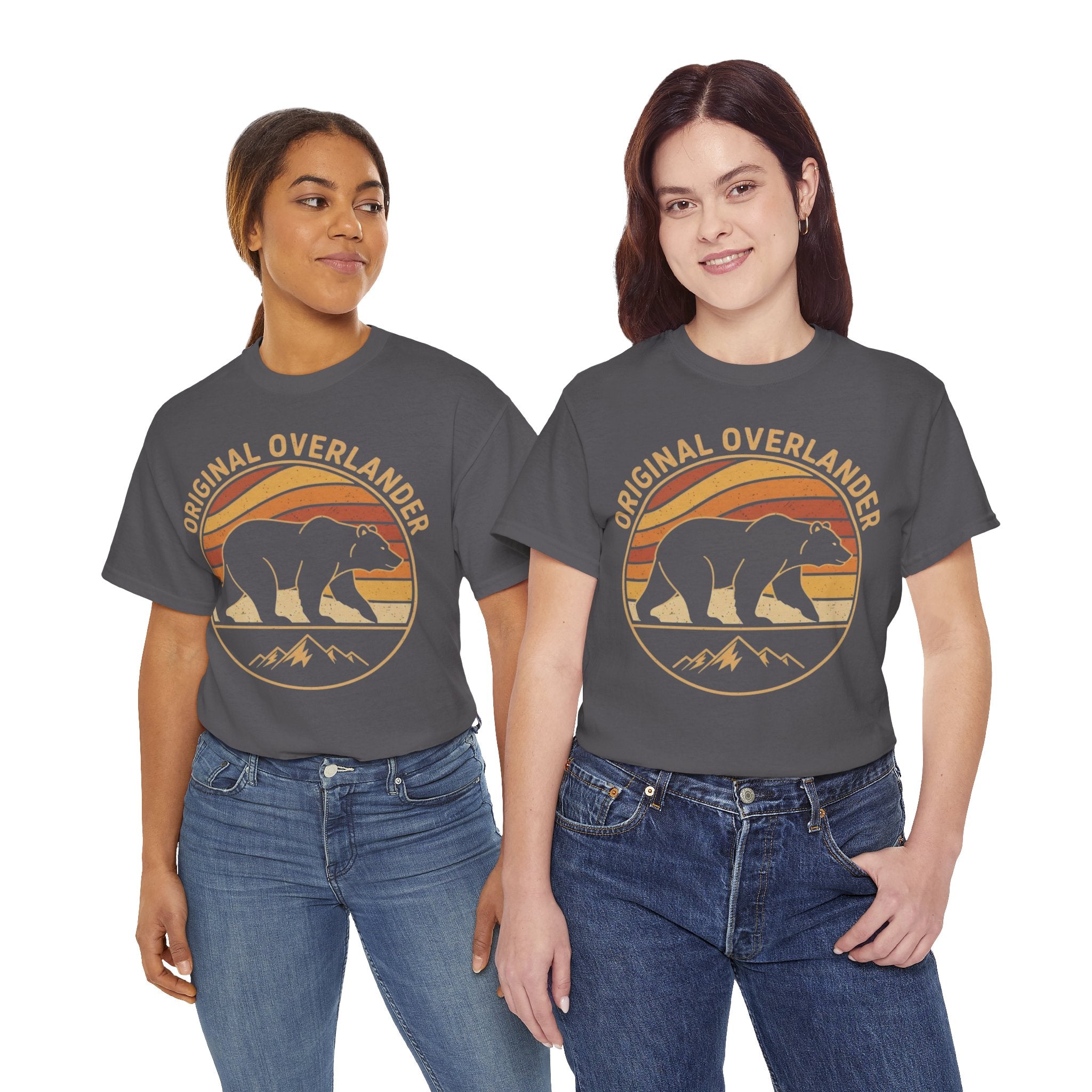 Original Overlander Retro Bear T-Shirt | 1970s Vintage Sunset Adventure Tee