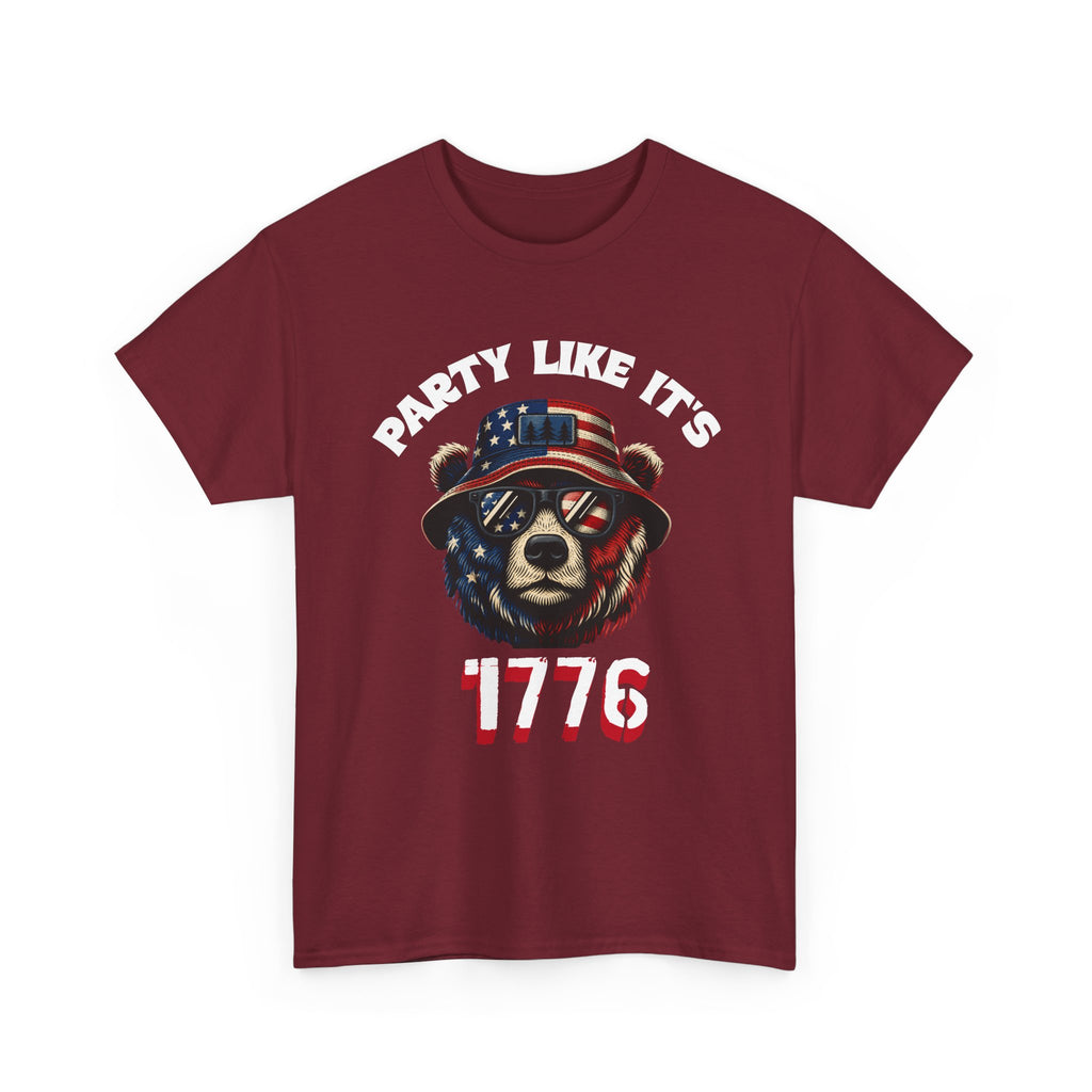 Party Like It's 1776 Patriotic Bear T-Shirt — 4th of July Summer Tee