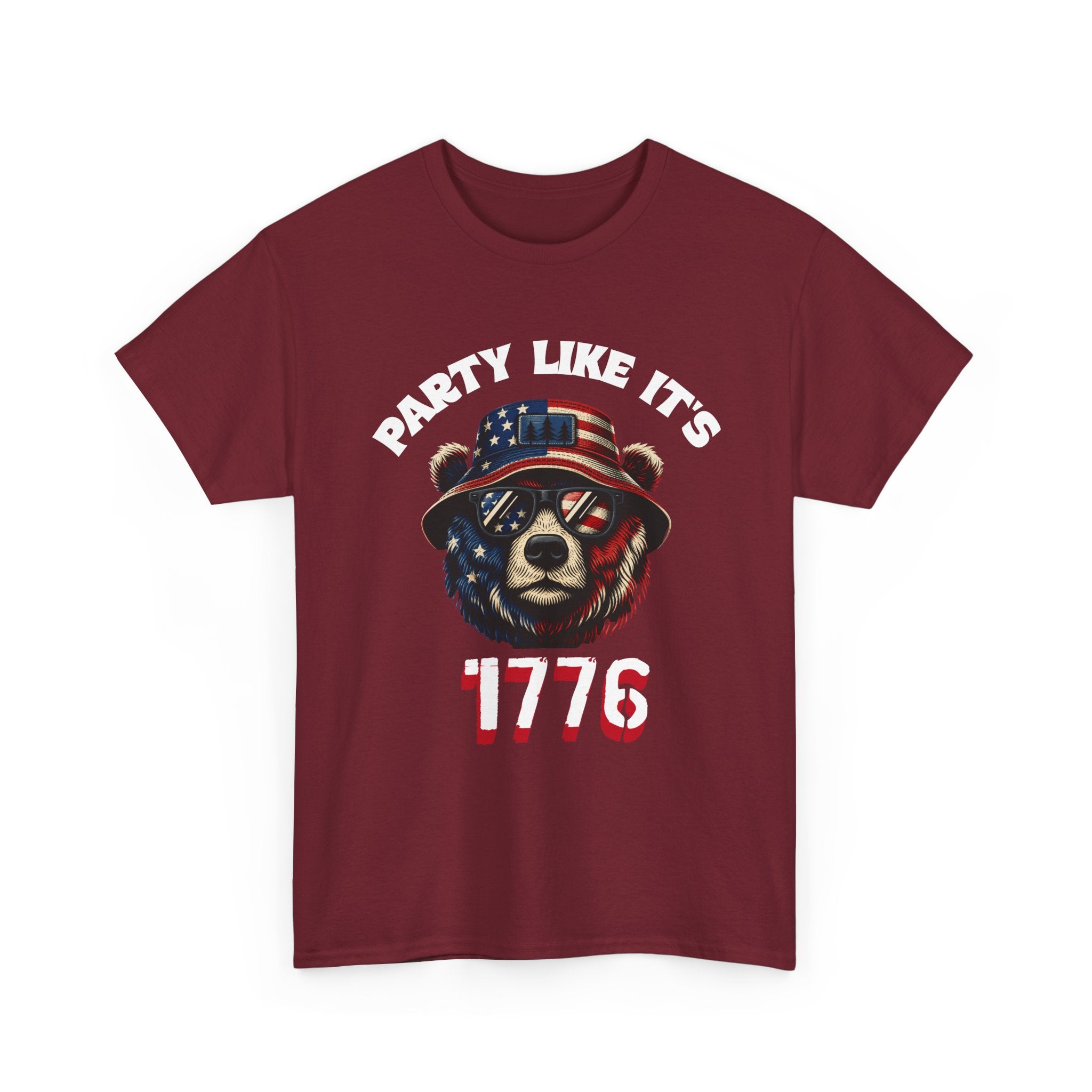 Party Like It's 1776 Patriotic Bear T-Shirt — 4th of July Summer Tee