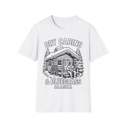 Cozy Cabin T-Shirt, Illustrative T-Shirt, Vintage Alaska Tee, Great Outdoors Wear, Unique Gift for Nature Lovers