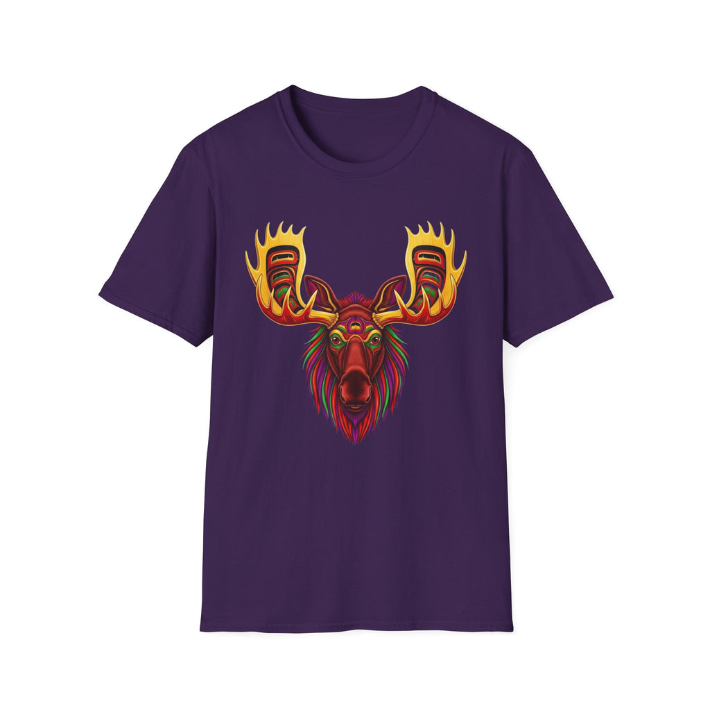 Tribal Moose Spirit T-Shirt – Colorful Totem Animal Design