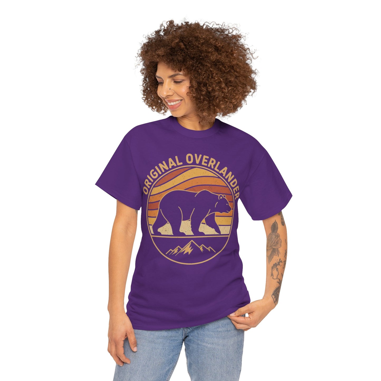 Original Overlander Retro Bear T-Shirt | 1970s Vintage Sunset Adventure Tee