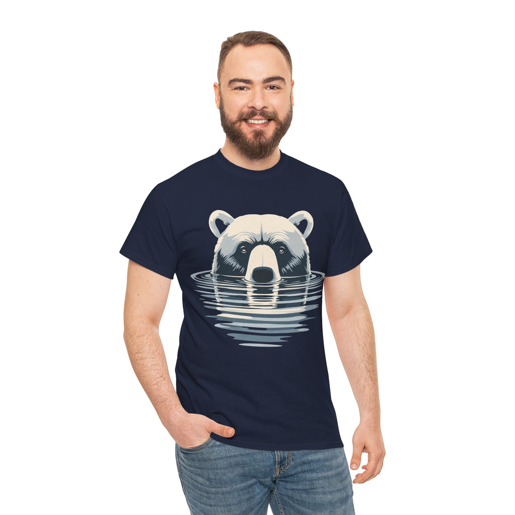 Bear in Water Graphic Tee – Gildan 5000 Heavy Cotton Shirt