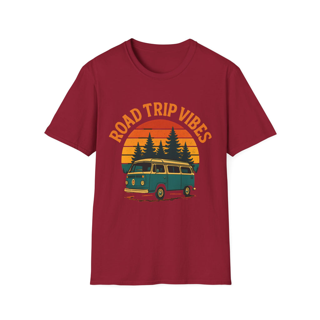 Road Trip Vibes Retro Van T-Shirt