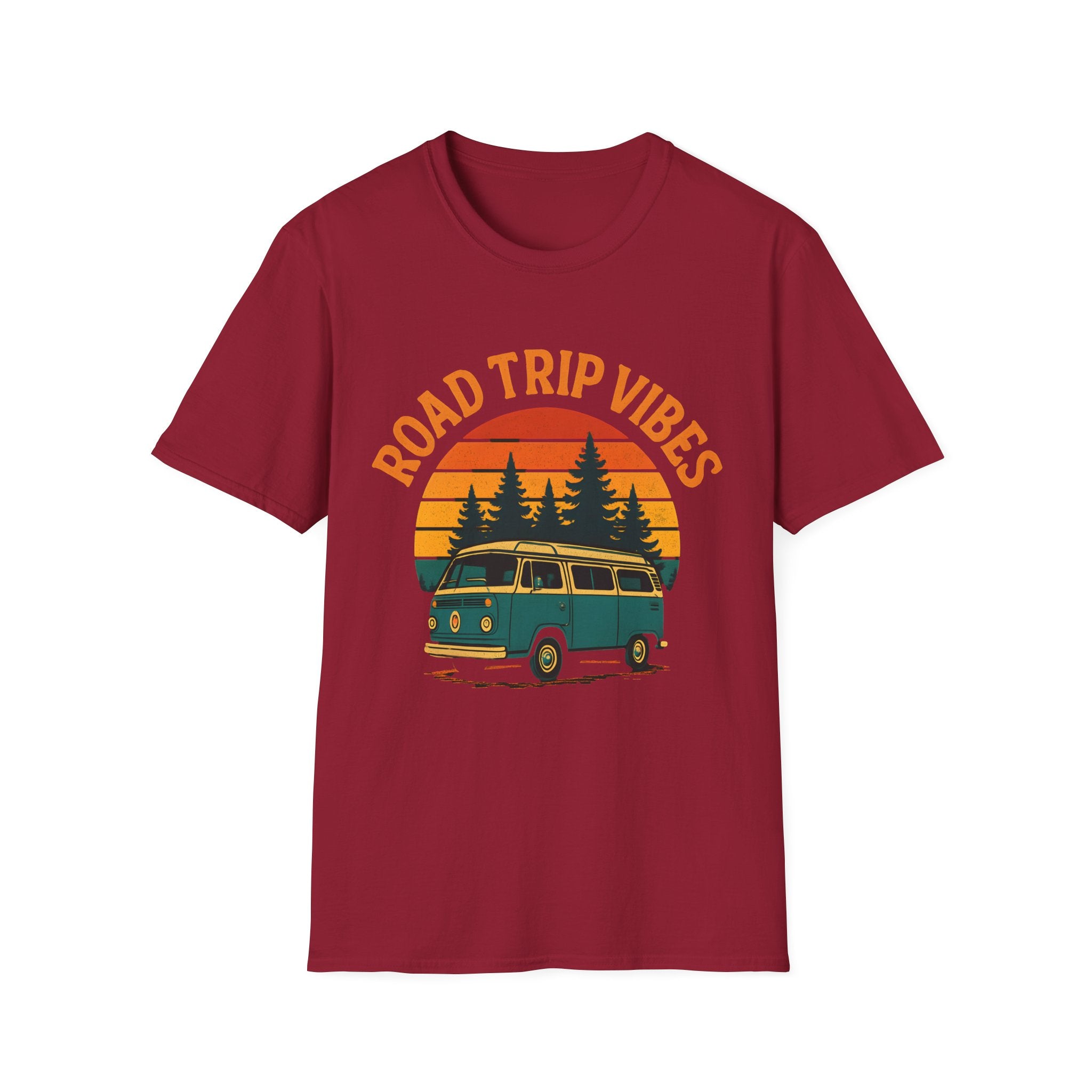 Road Trip Vibes Retro Van T-Shirt