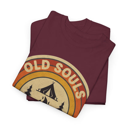 Old Souls Campfire Club Retro T-Shirt | Vintage Sunset Camping Tee
