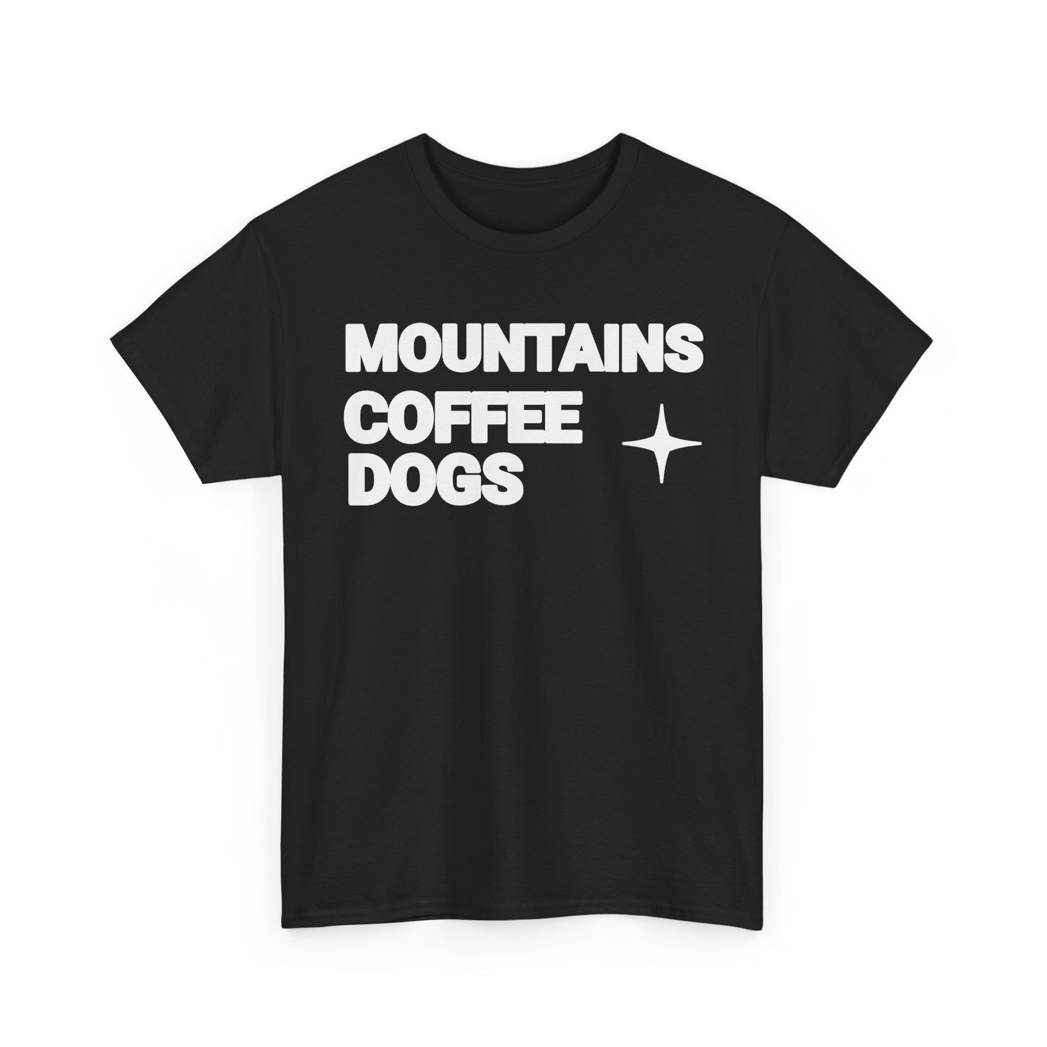 Mountains. Coffee. Dogs. – Comfort Collection Tee
