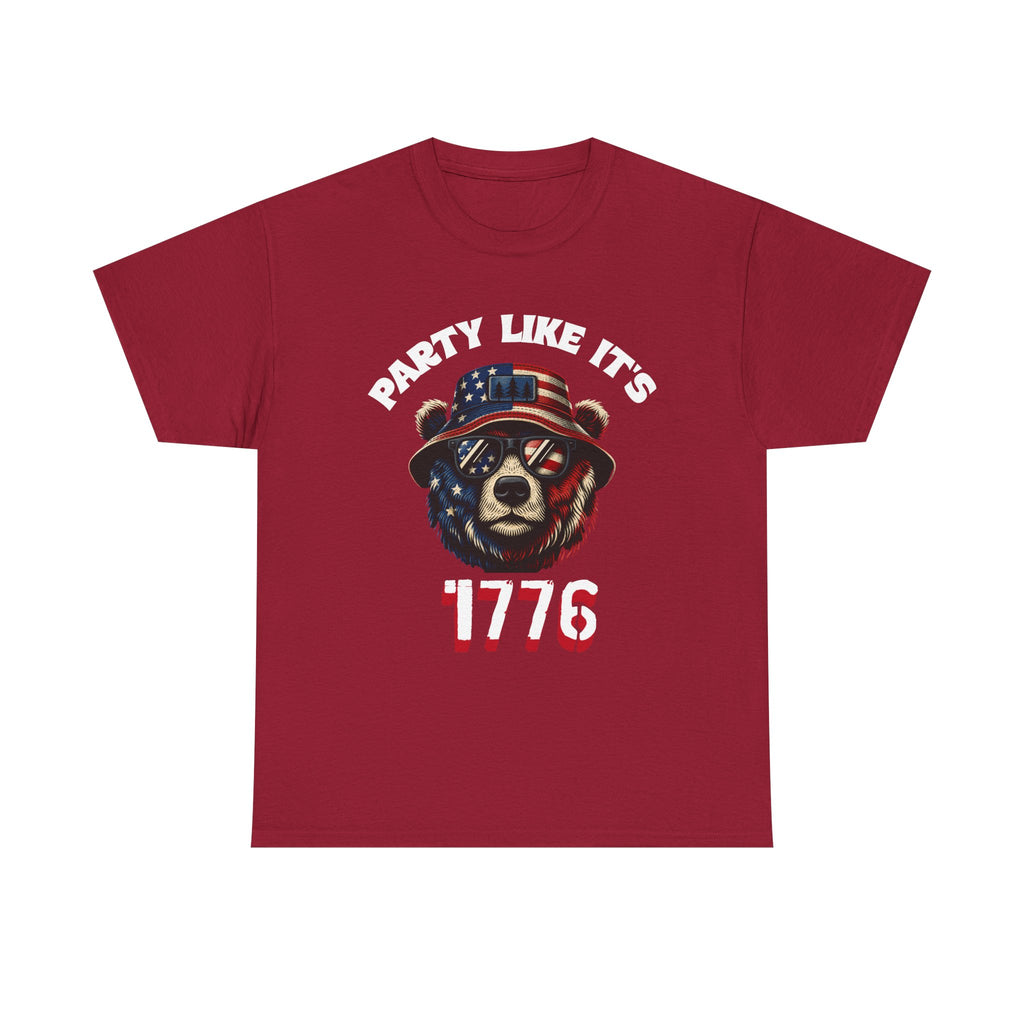 Party Like It's 1776 Patriotic Bear T-Shirt — 4th of July Summer Tee