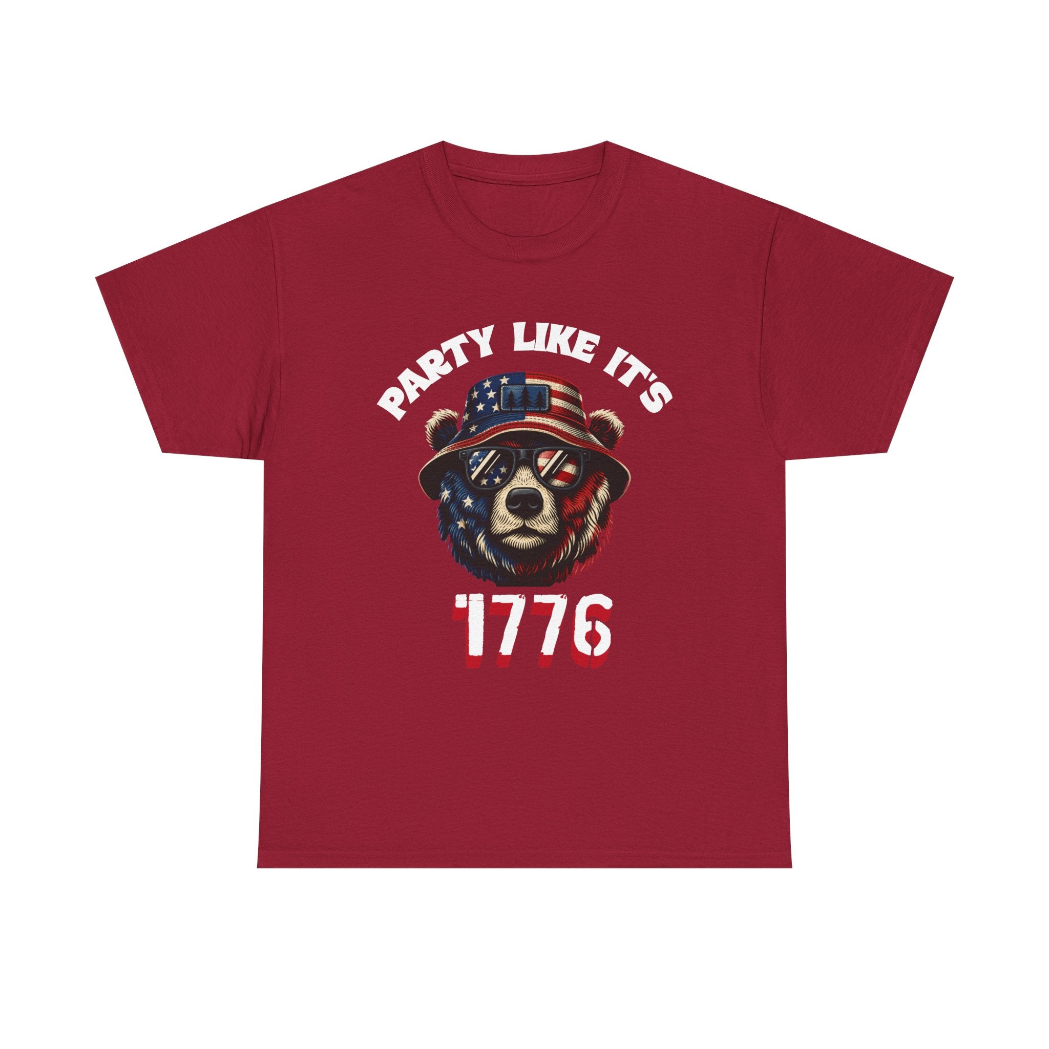 Party Like It's 1776 Patriotic Bear T-Shirt — 4th of July Summer Tee