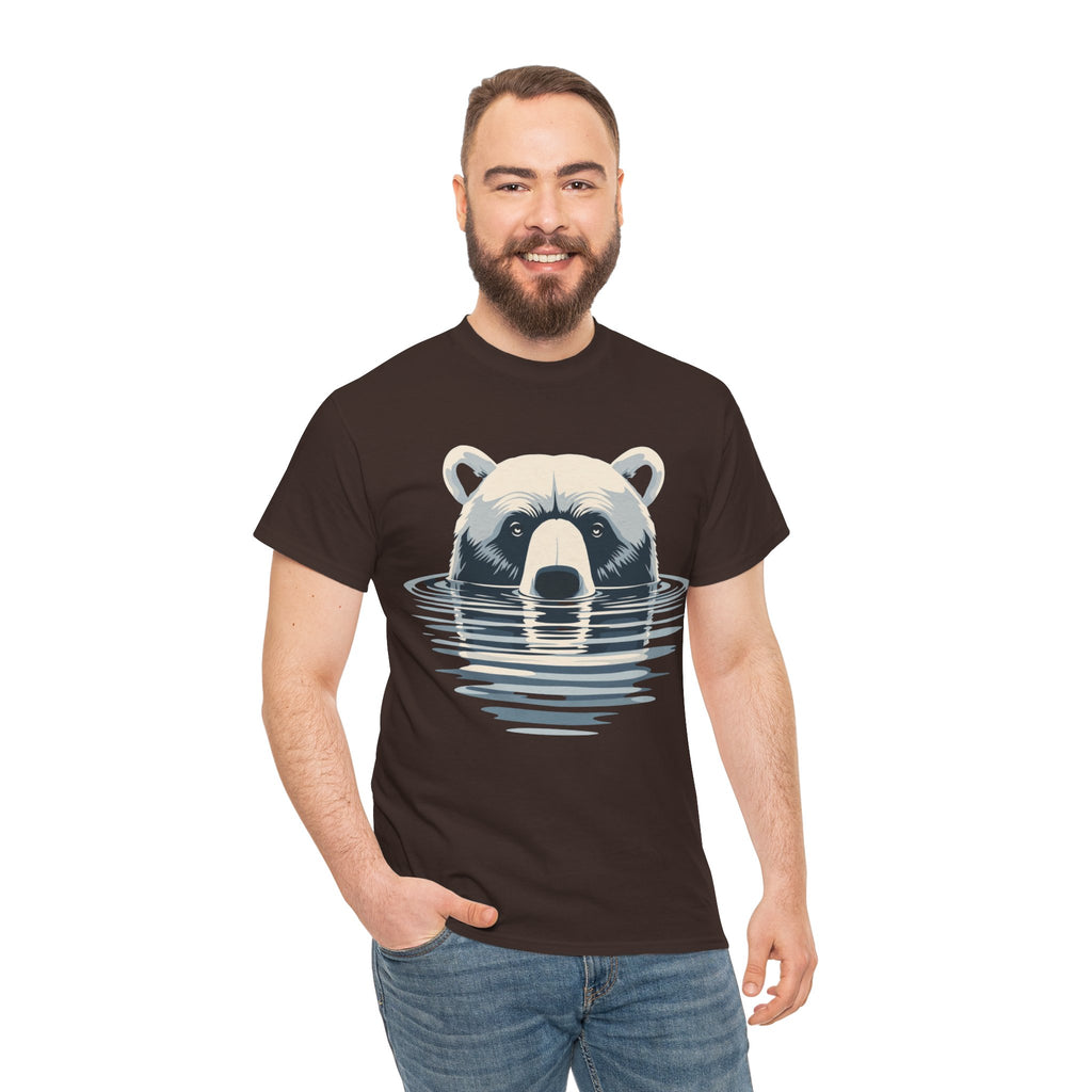 Bear in Water Graphic Tee – Gildan 5000 Heavy Cotton Shirt