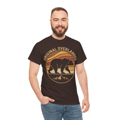 Original Overlander Retro Bear T-Shirt | 1970s Vintage Sunset Adventure Tee