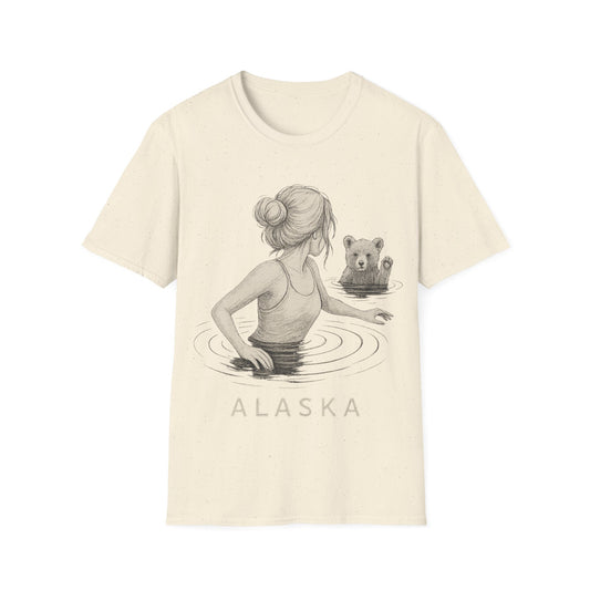 Alaska Bear Cub Sketch T-Shirt – Artistic Wilderness Nature Tee