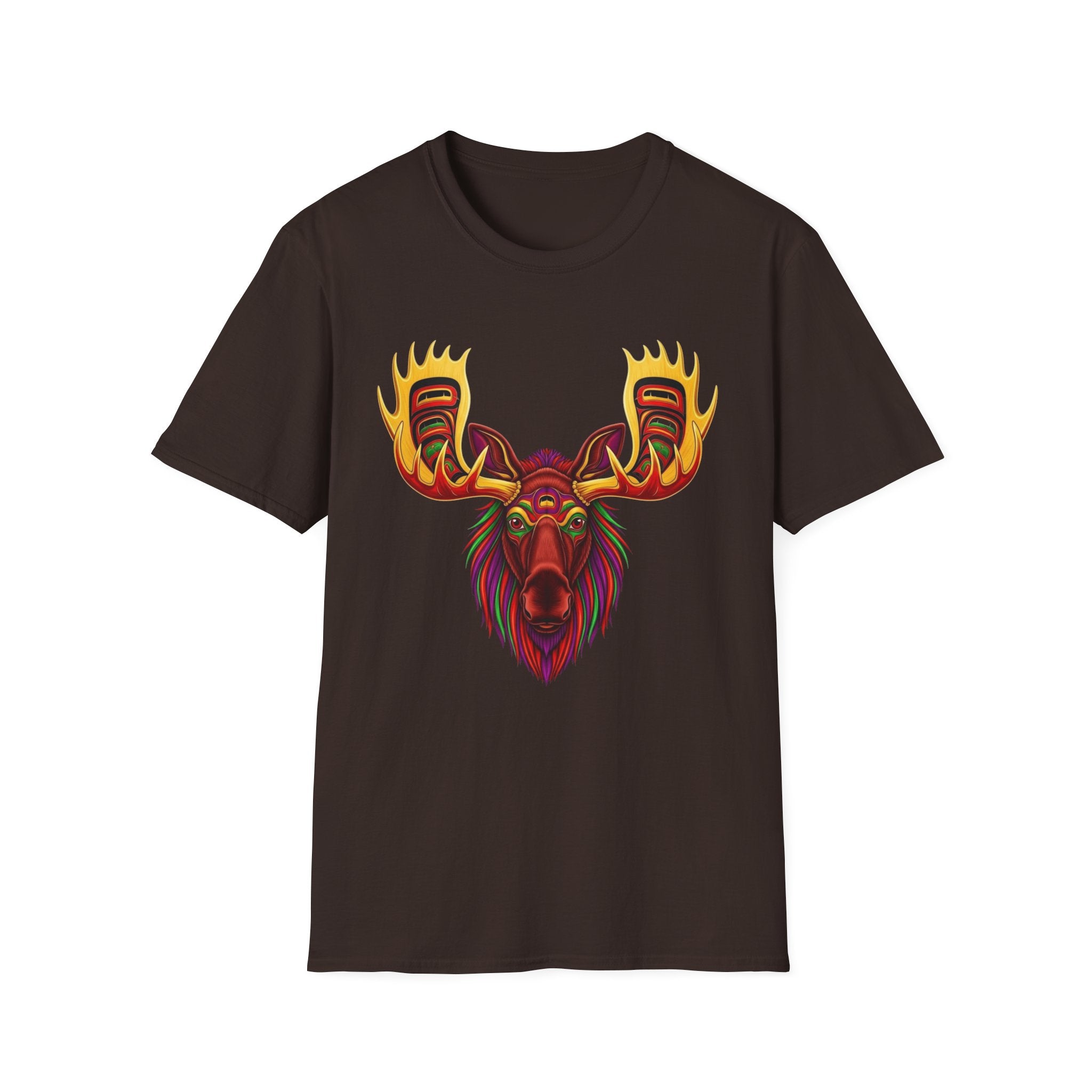 Tribal Moose Spirit T-Shirt – Colorful Totem Animal Design