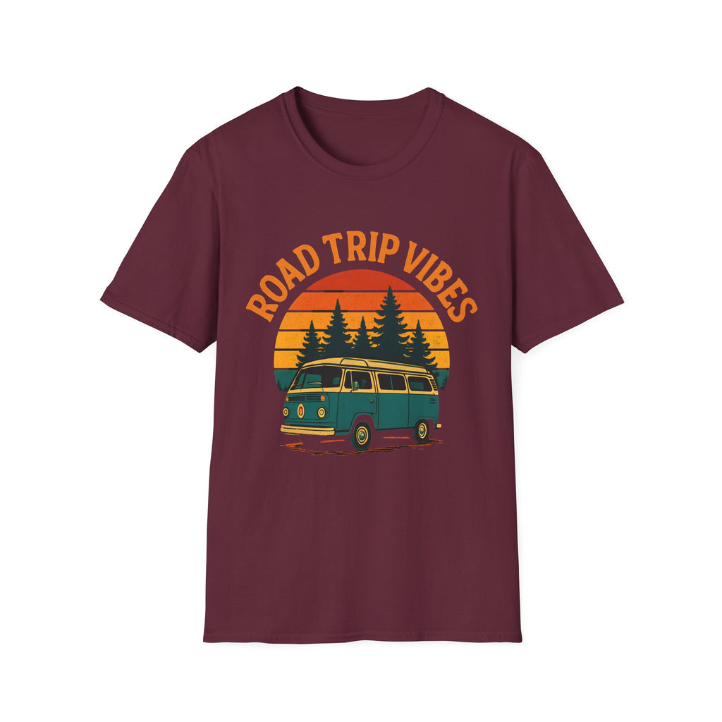 Road Trip Vibes Retro Van T-Shirt