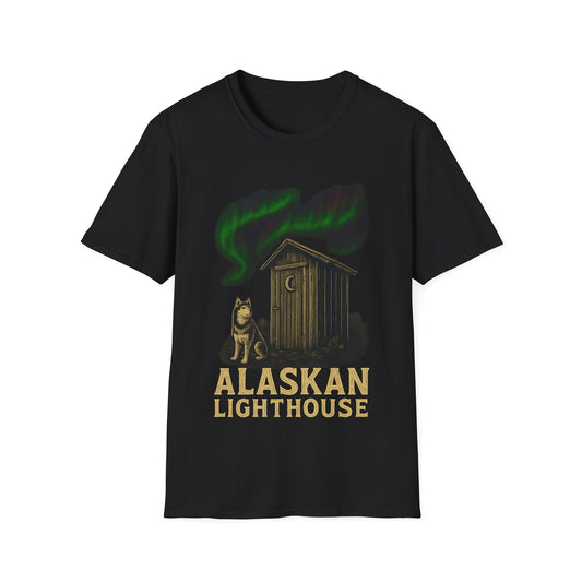 Alaskan Lighthouse Funny Northern Lights Wolf T-Shirt